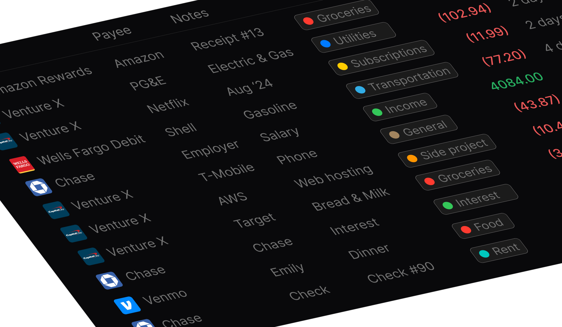 Moneypile transaction-table